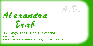 alexandra drab business card